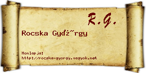 Rocska György névjegykártya